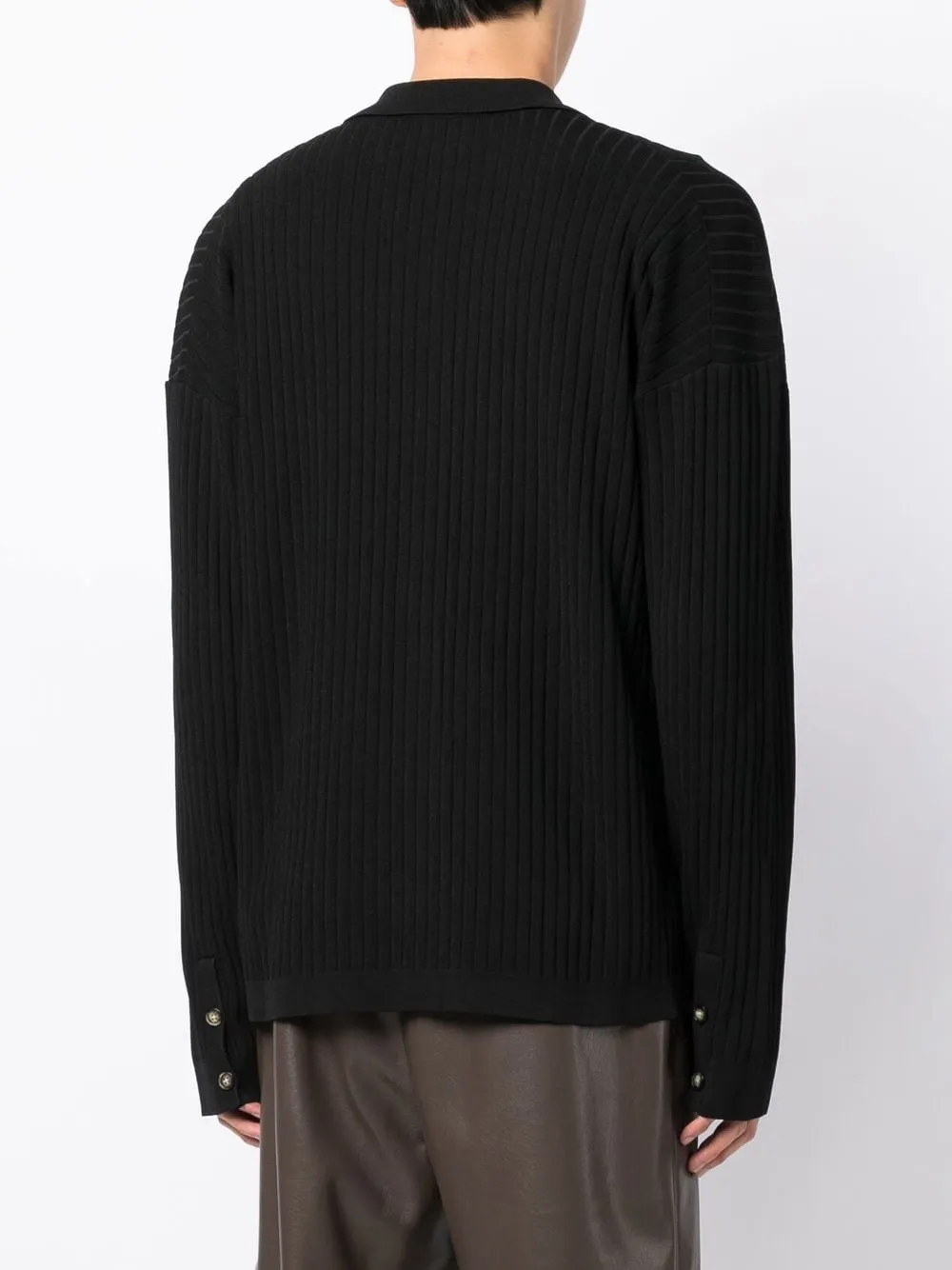 Camp Collar Ribbed Cardigan