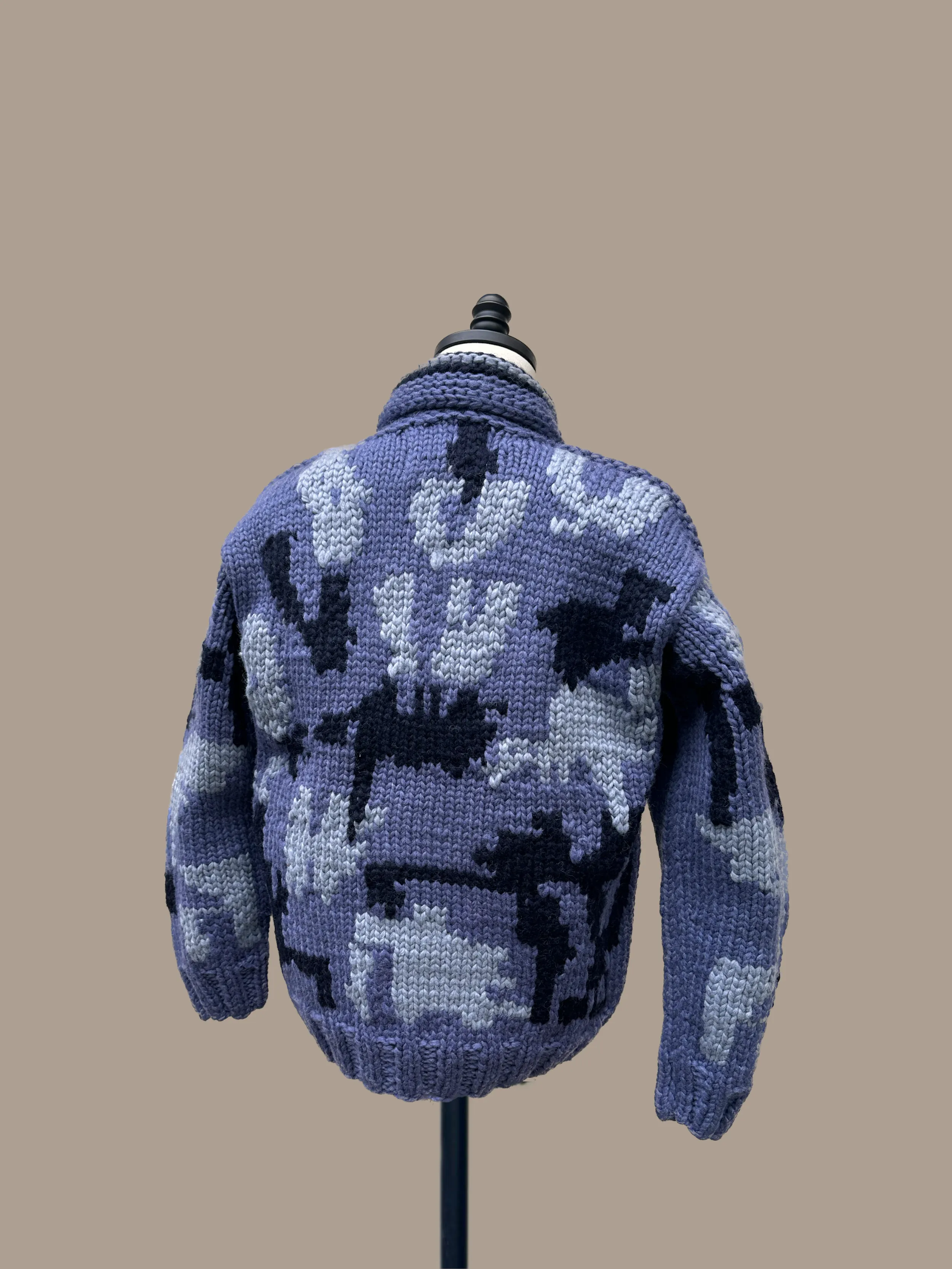 Canadian Knit Sweater - Camo Blue