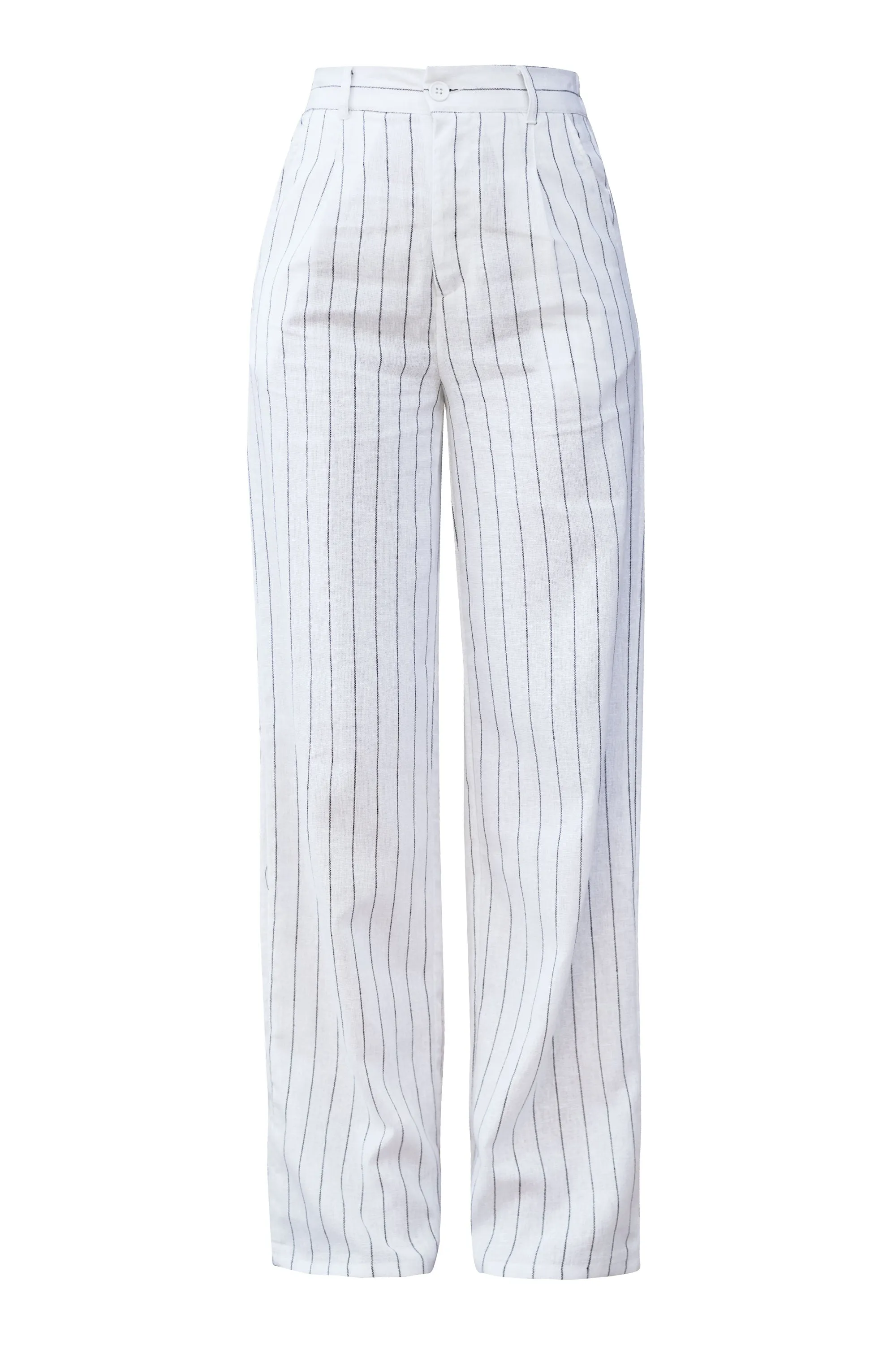 Carina White Striped Pants