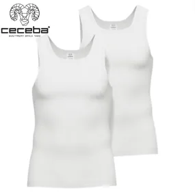 Ceceba 2-Pack White Ribbed Vest White