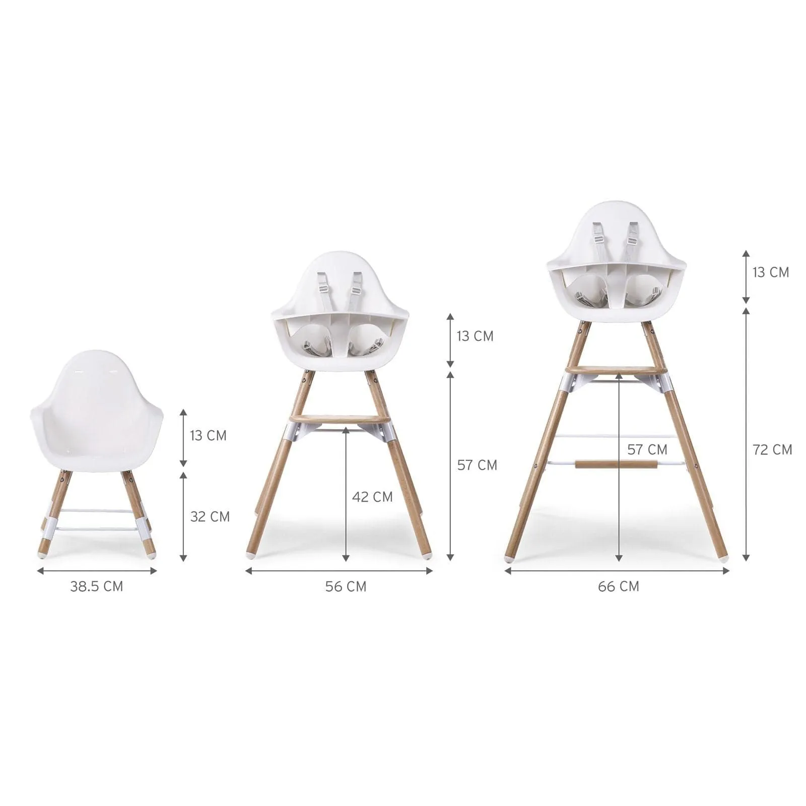 Childhome Evolu 2 Highchair - Natural/White