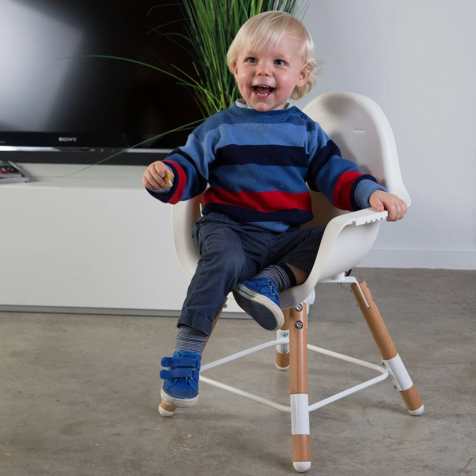 Childhome Evolu 2 Highchair - Natural/White