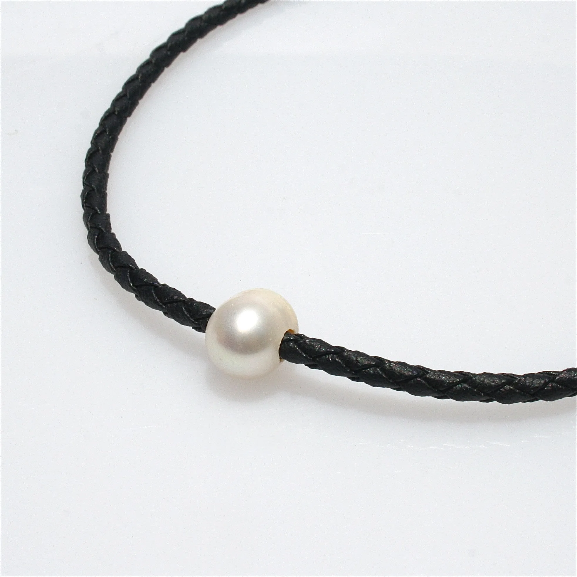 Children’s Black Braided Pearl Necklace