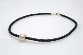 Children’s Black Braided Pearl Necklace