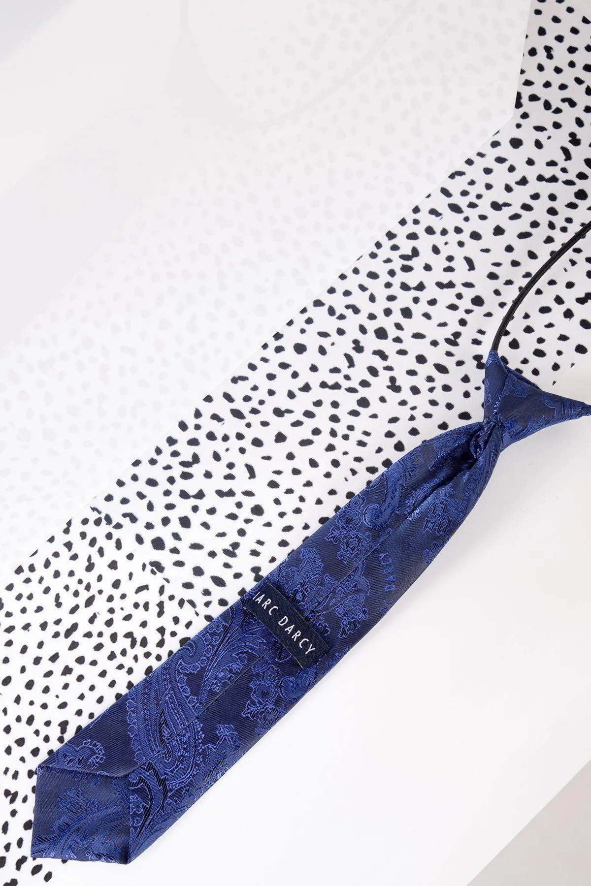 Children's Navy Paisley Print Tie