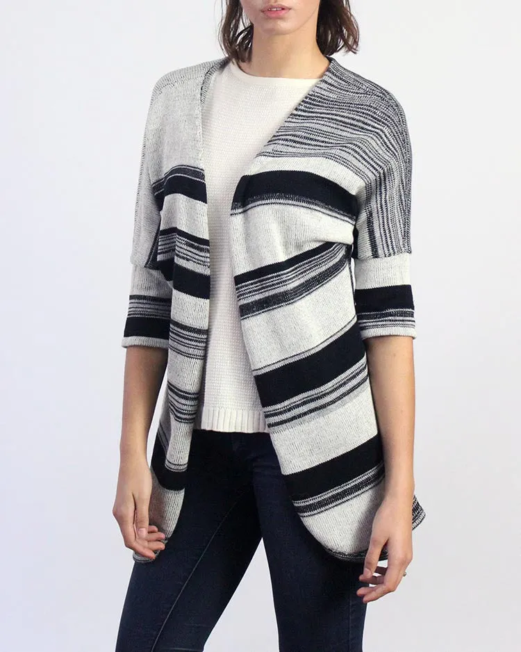 Chromatic Reversible Knit Striped Duster