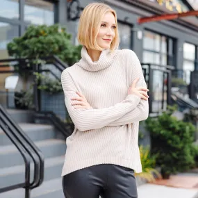 Chunky Ribbed - Tipped Hem Sweater Top - Sand - Limited Sizes!