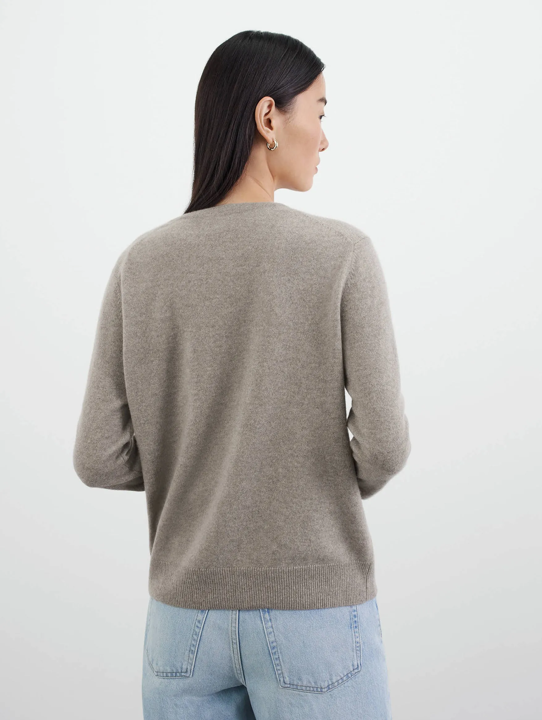 Classic Cashmere Cardigan in Greige