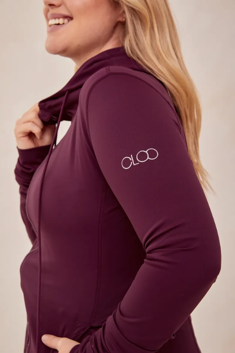 CLOO Active Hoodie - Burgundy