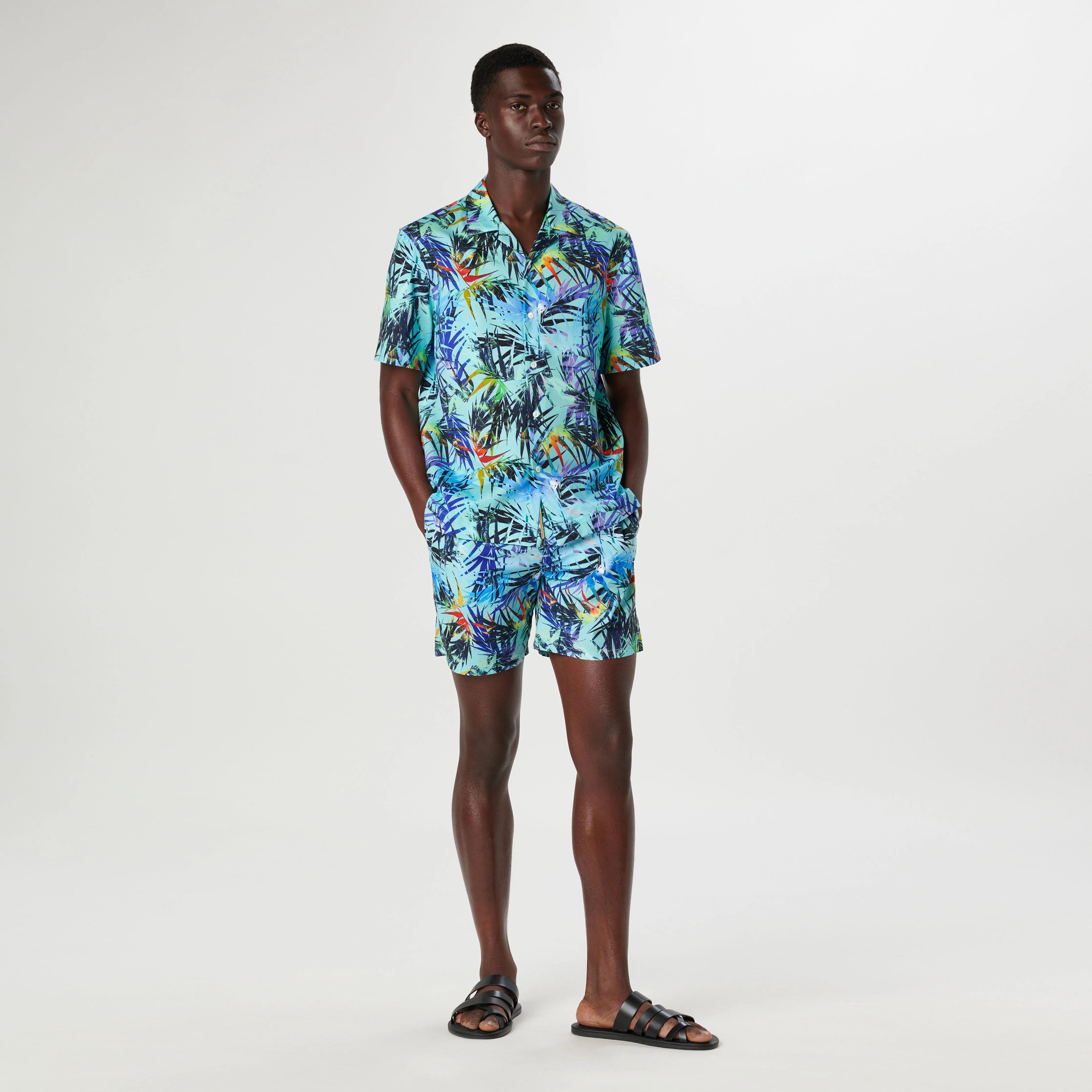 Cole Leaf Print OoohCotton Camp Shirt