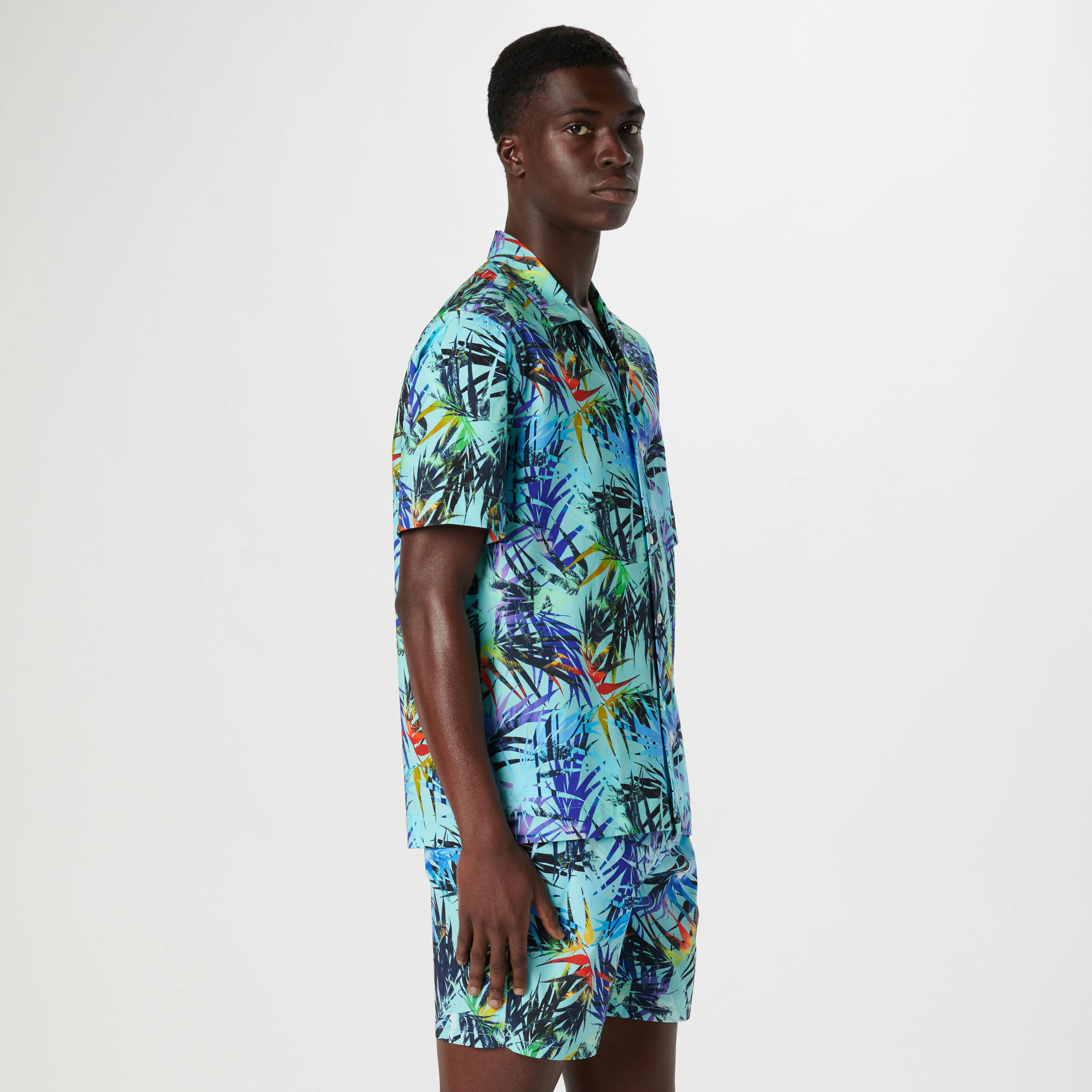 Cole Leaf Print OoohCotton Camp Shirt