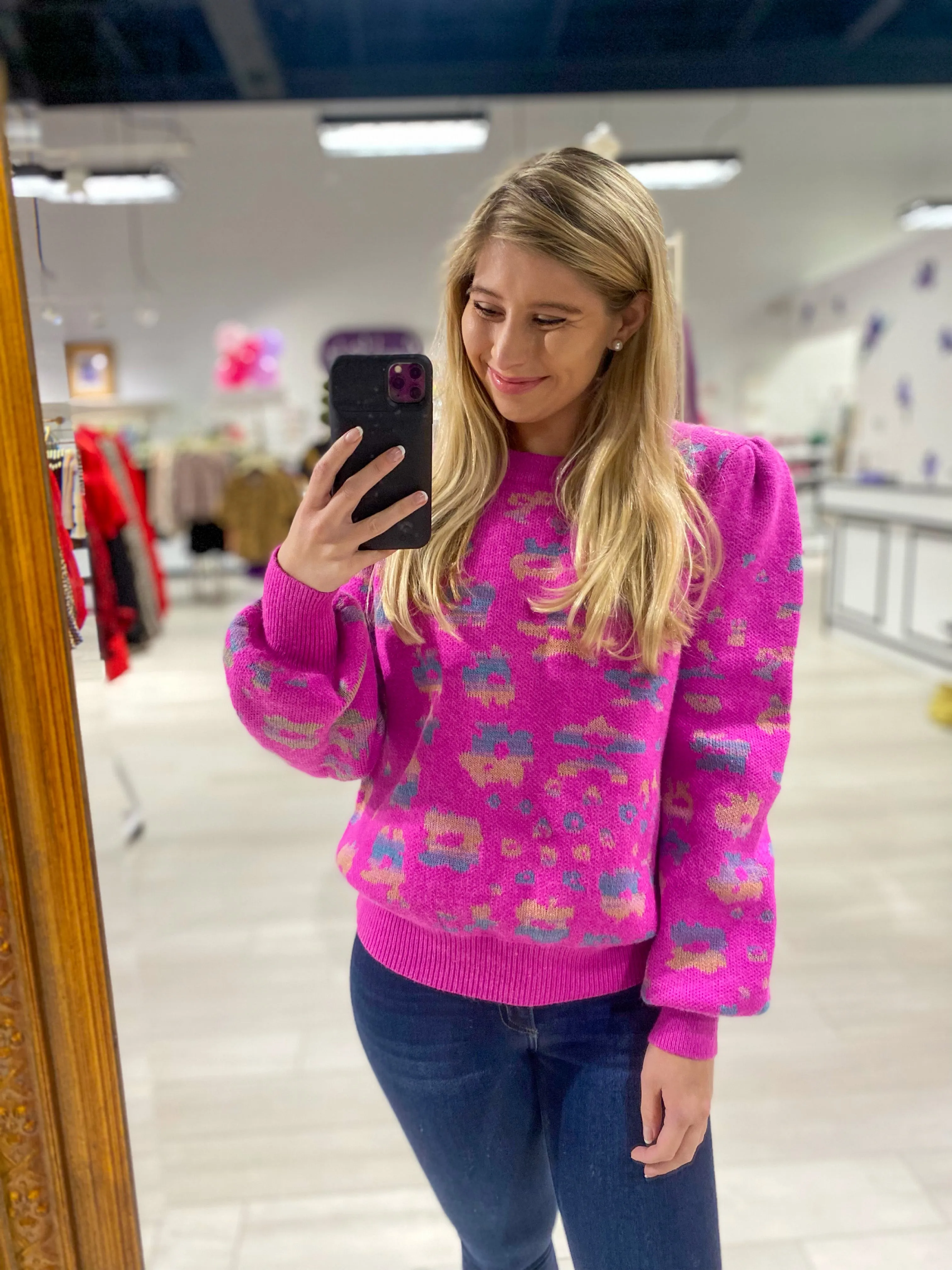 Constantly Cozy Fuchsia Sweater