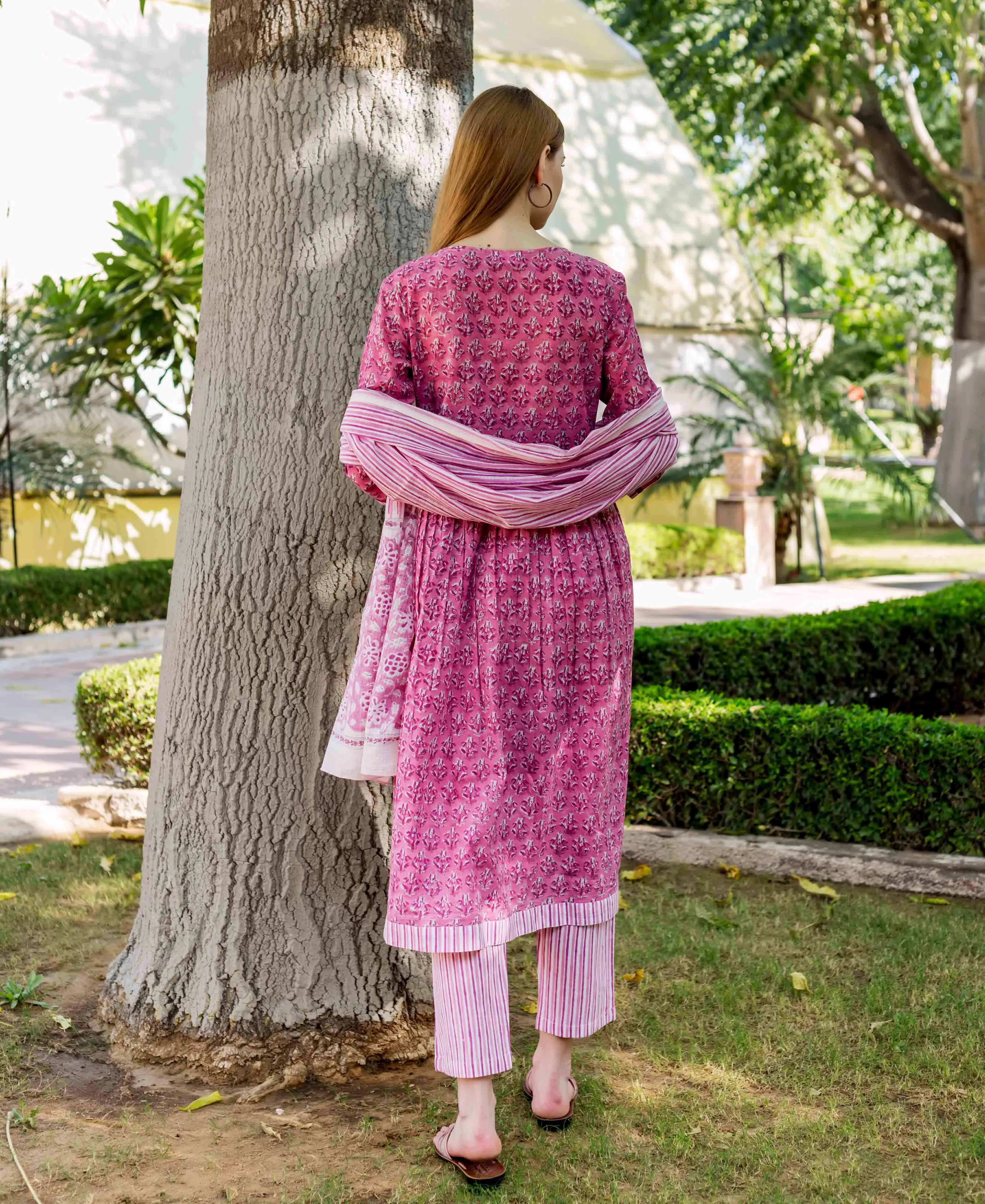 Cordelia Pink A-Line Cotton Kurta