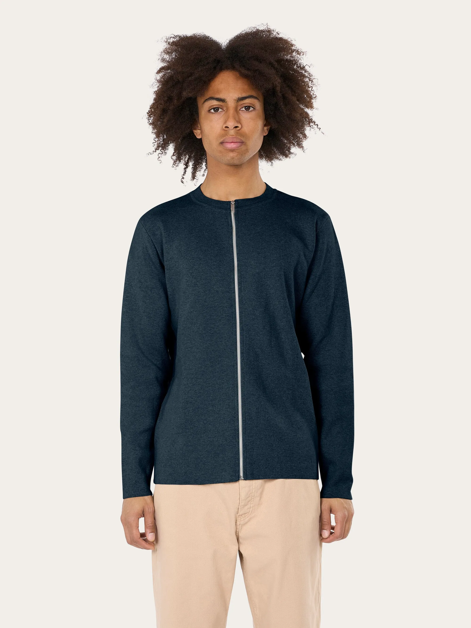 Cotton cardigan crew neck knit - - Total Eclipse