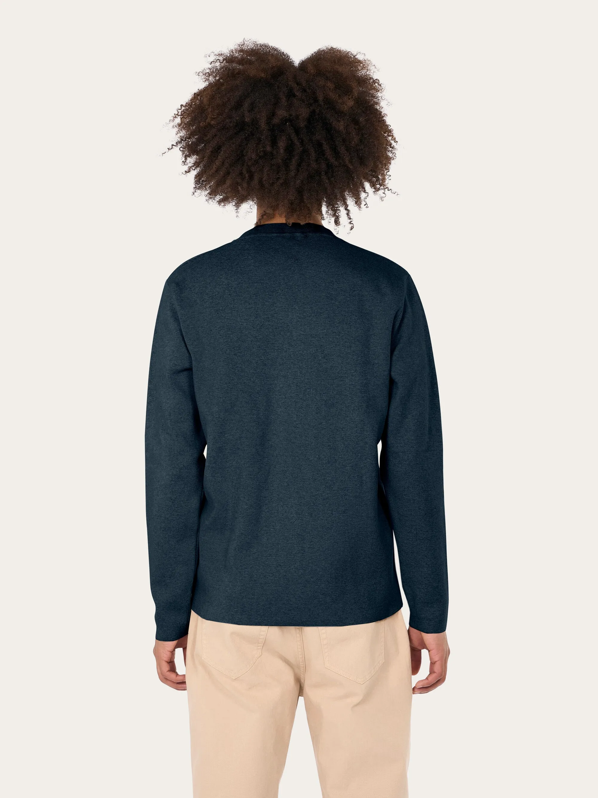 Cotton cardigan crew neck knit - - Total Eclipse