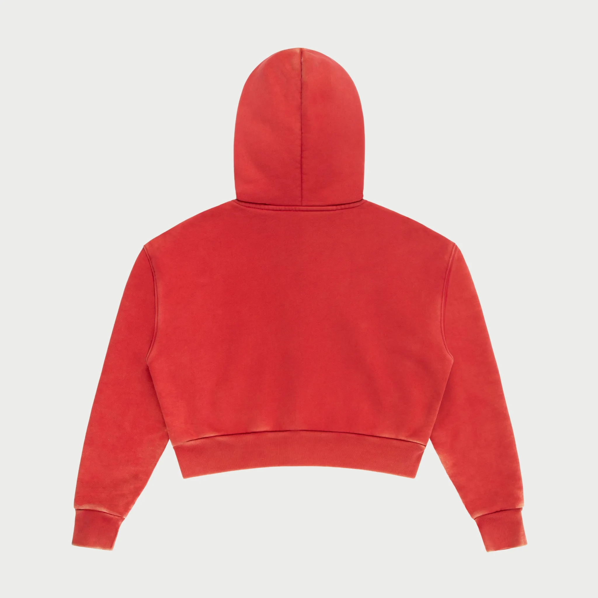 Cropped Thermal Zip-Up (Vintage Red)