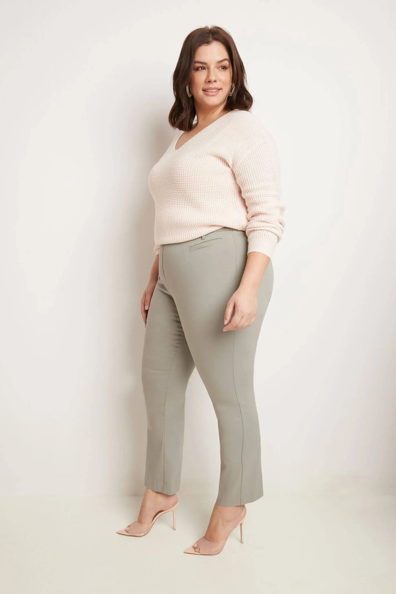 Curvy Pull-on Tummy Control Pants with Real Pockets