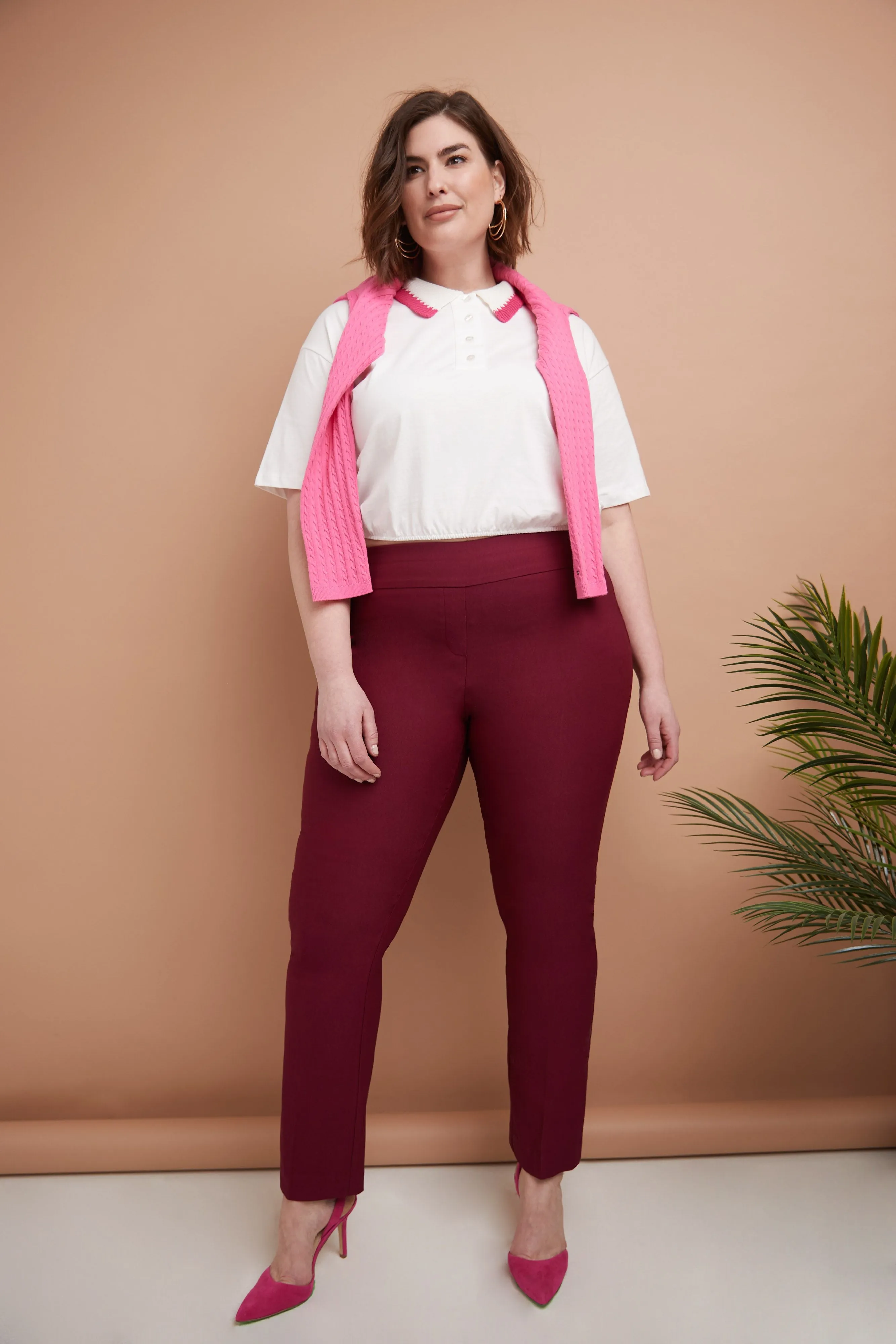 Curvy Tummy Control Straight Leg Pants