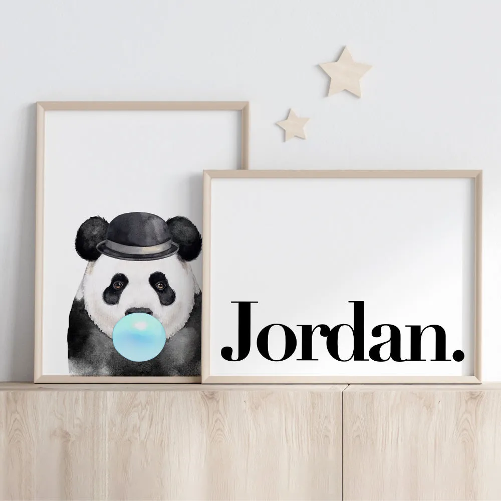 Custom Kids / Baby Name in Black - Art Print