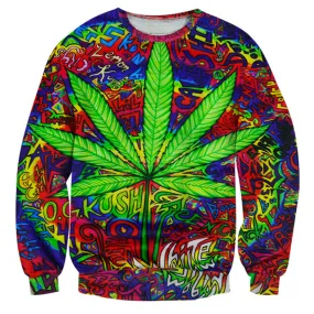 Dank Master Psychedelic Pot Leaf Sweatshirt