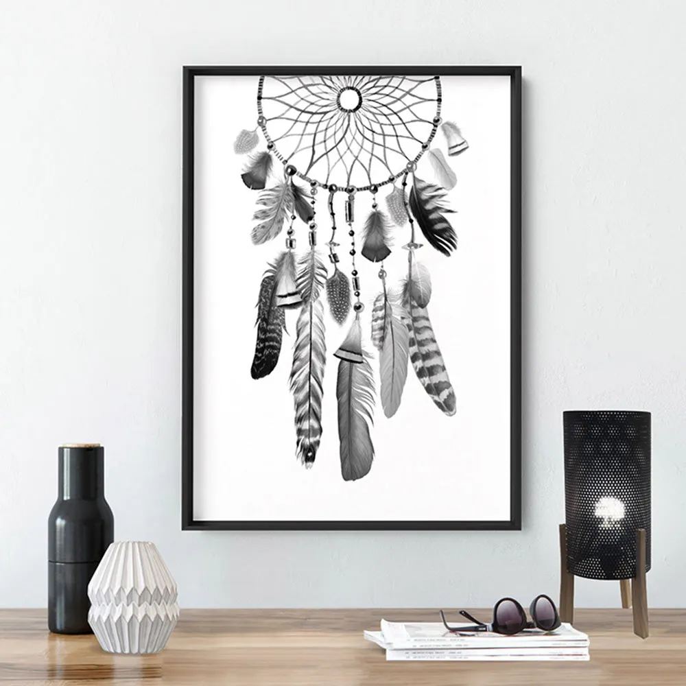 Dreamcatcher in Black and White - Art Print