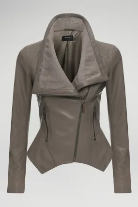 Ella - Grey Leather Jacket