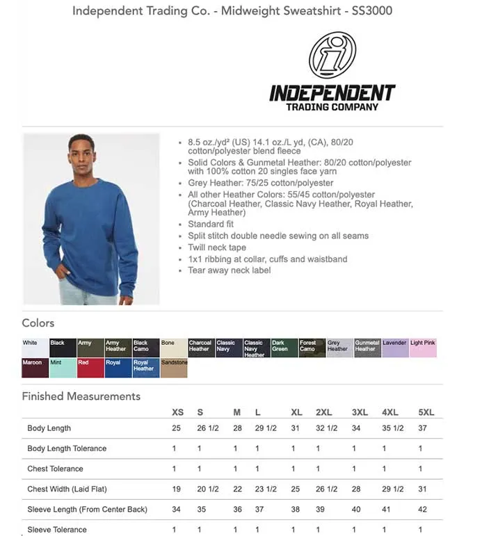 Embroidered Independent Midweight Sweatshirt