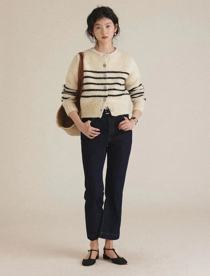 Faith - Knitted striped cardigan