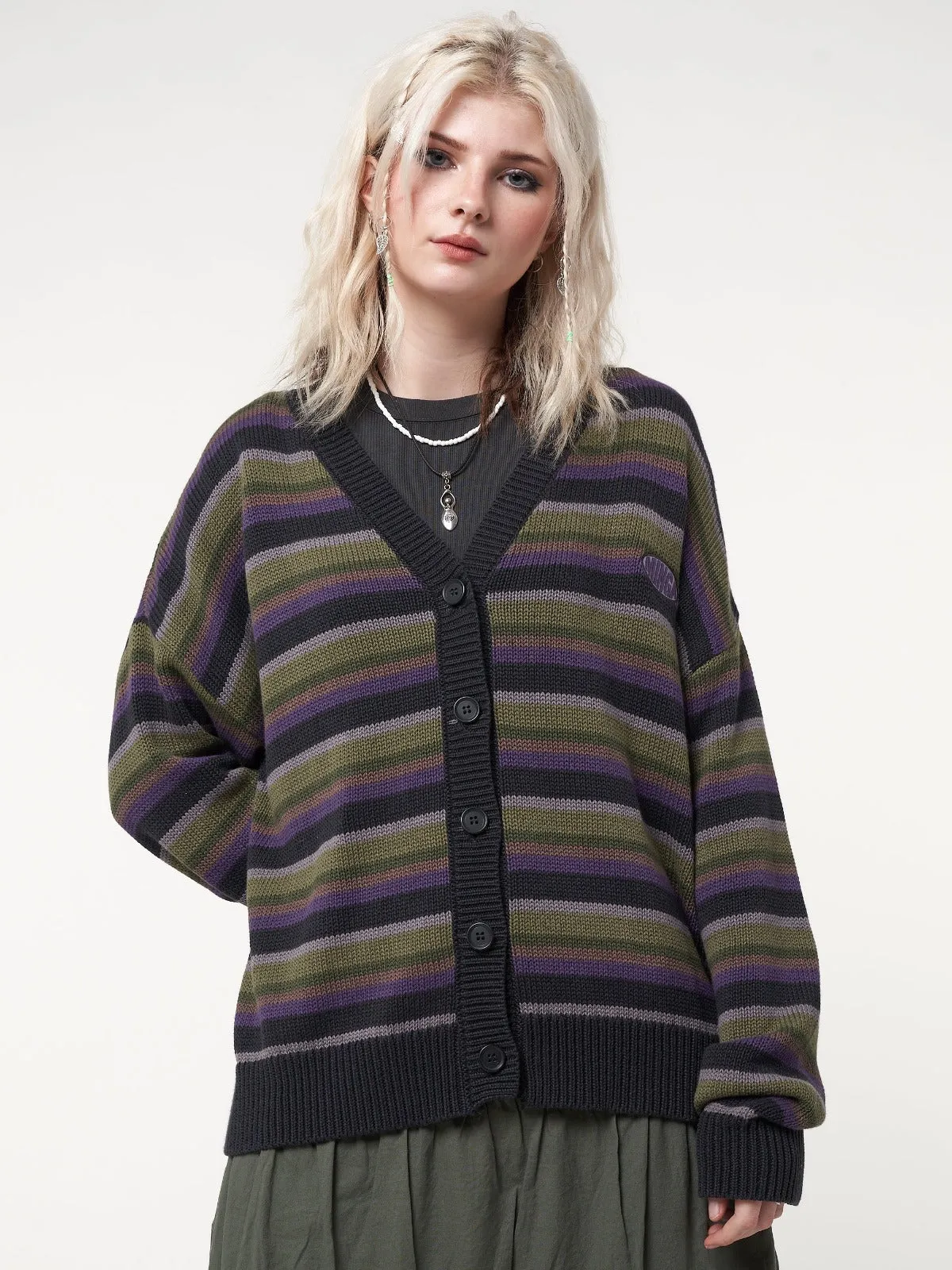 Faye Striped Knit Cardigan