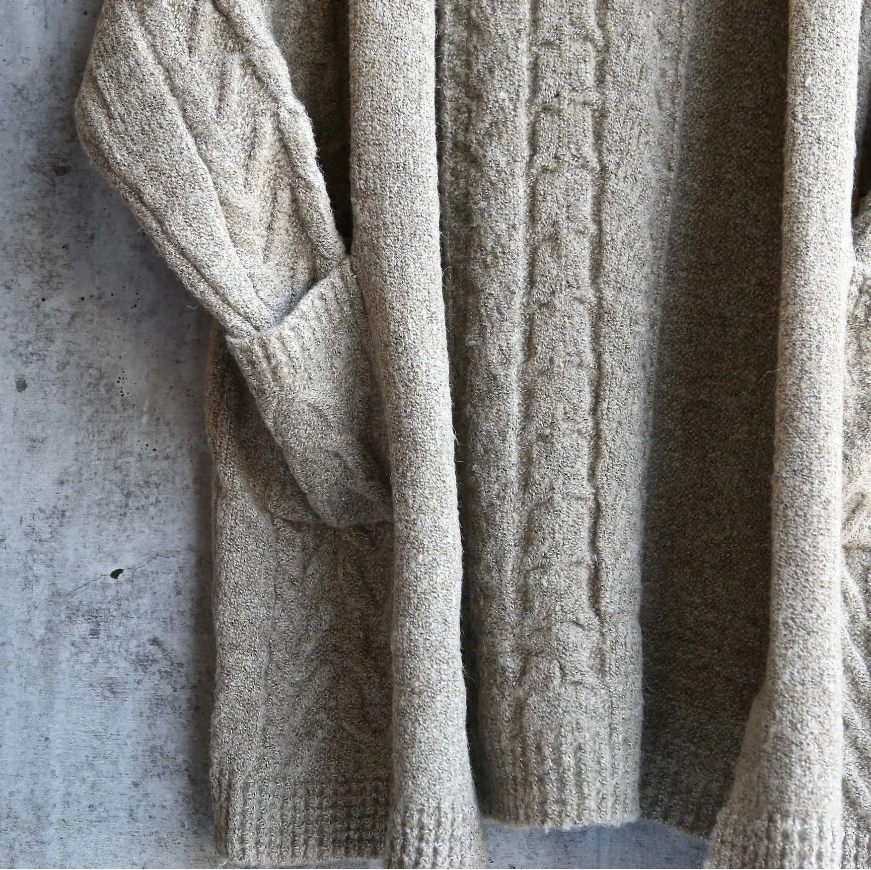 Final Sale - Dreamers - Knit Open Cardigan With Hoodie in Mocha