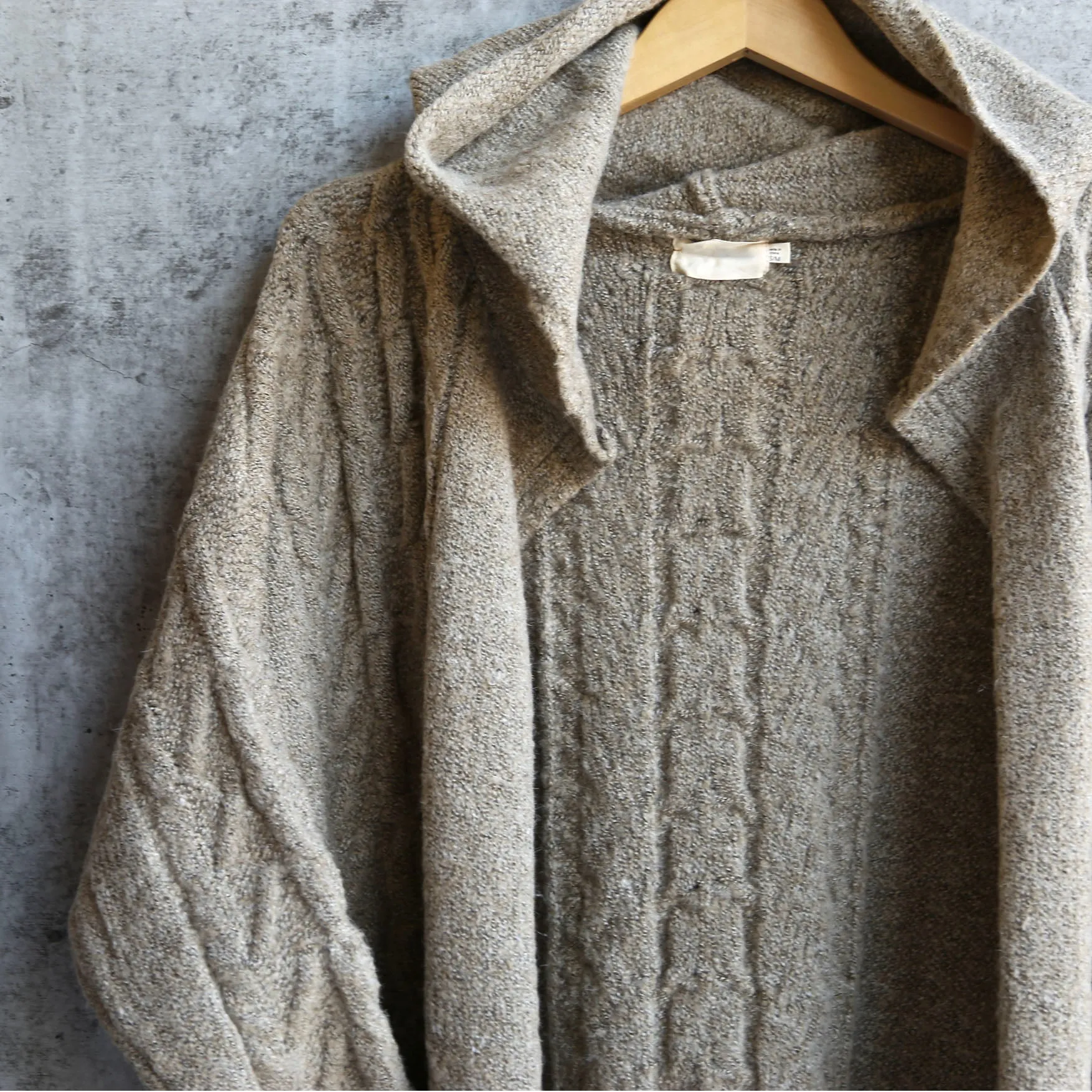 Final Sale - Dreamers - Knit Open Cardigan With Hoodie in Mocha