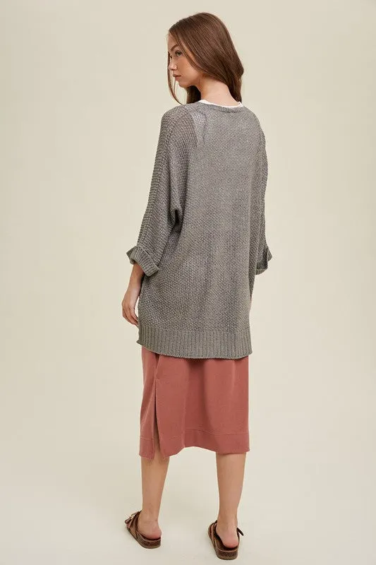 FINAL SALE - Gray Beachy Cardigan