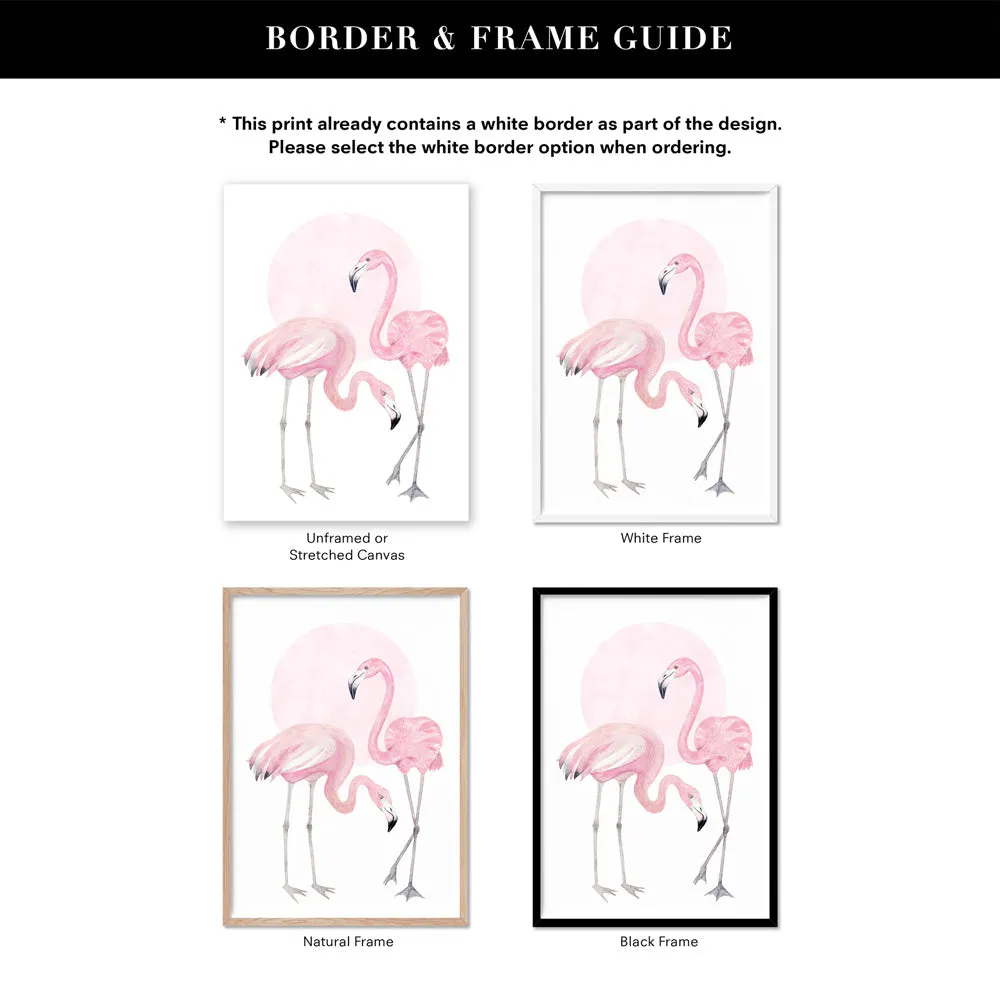 Flamingo Duo in Watercolours - Art Print