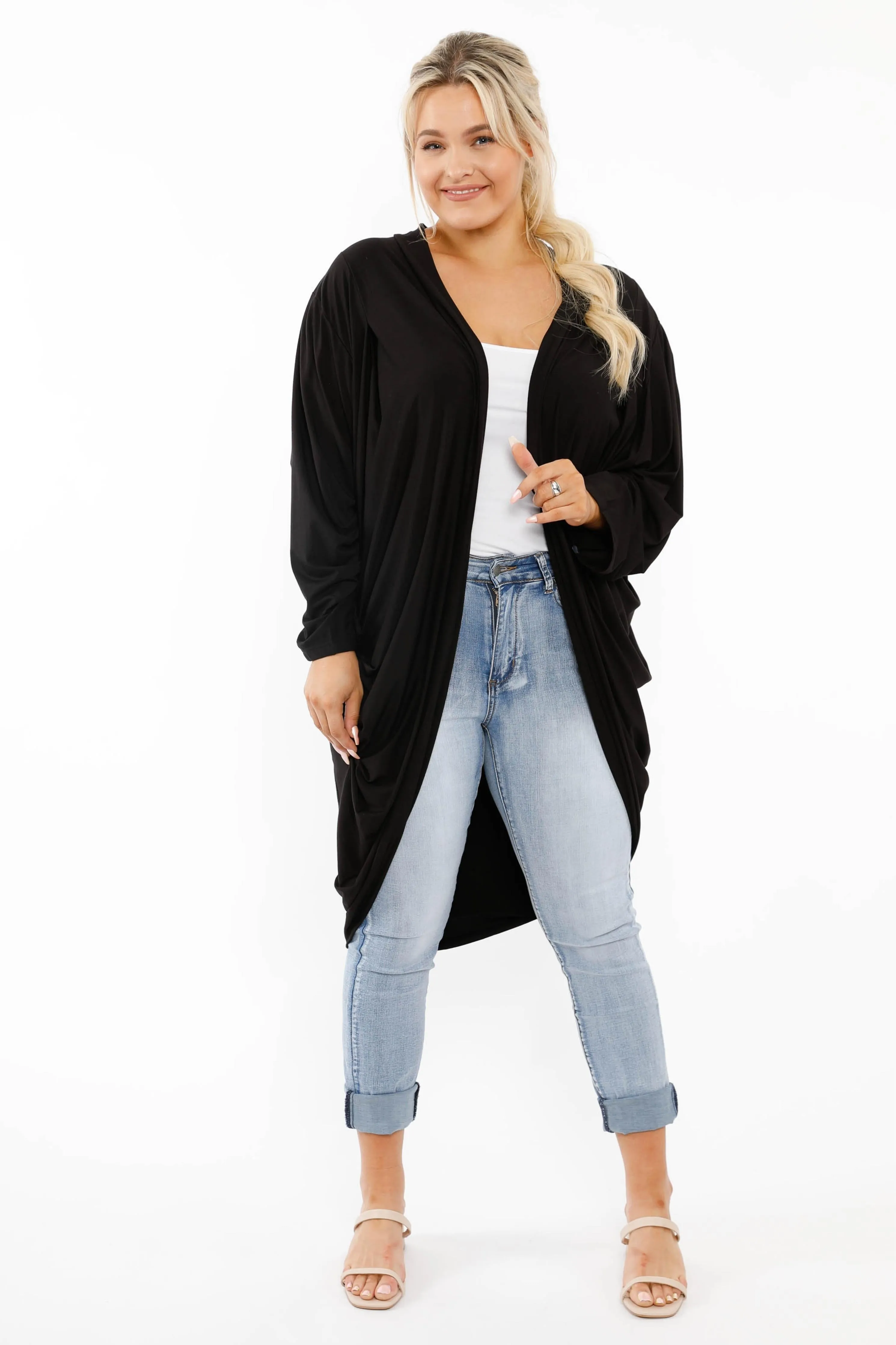 Flounce Cardigan in Black