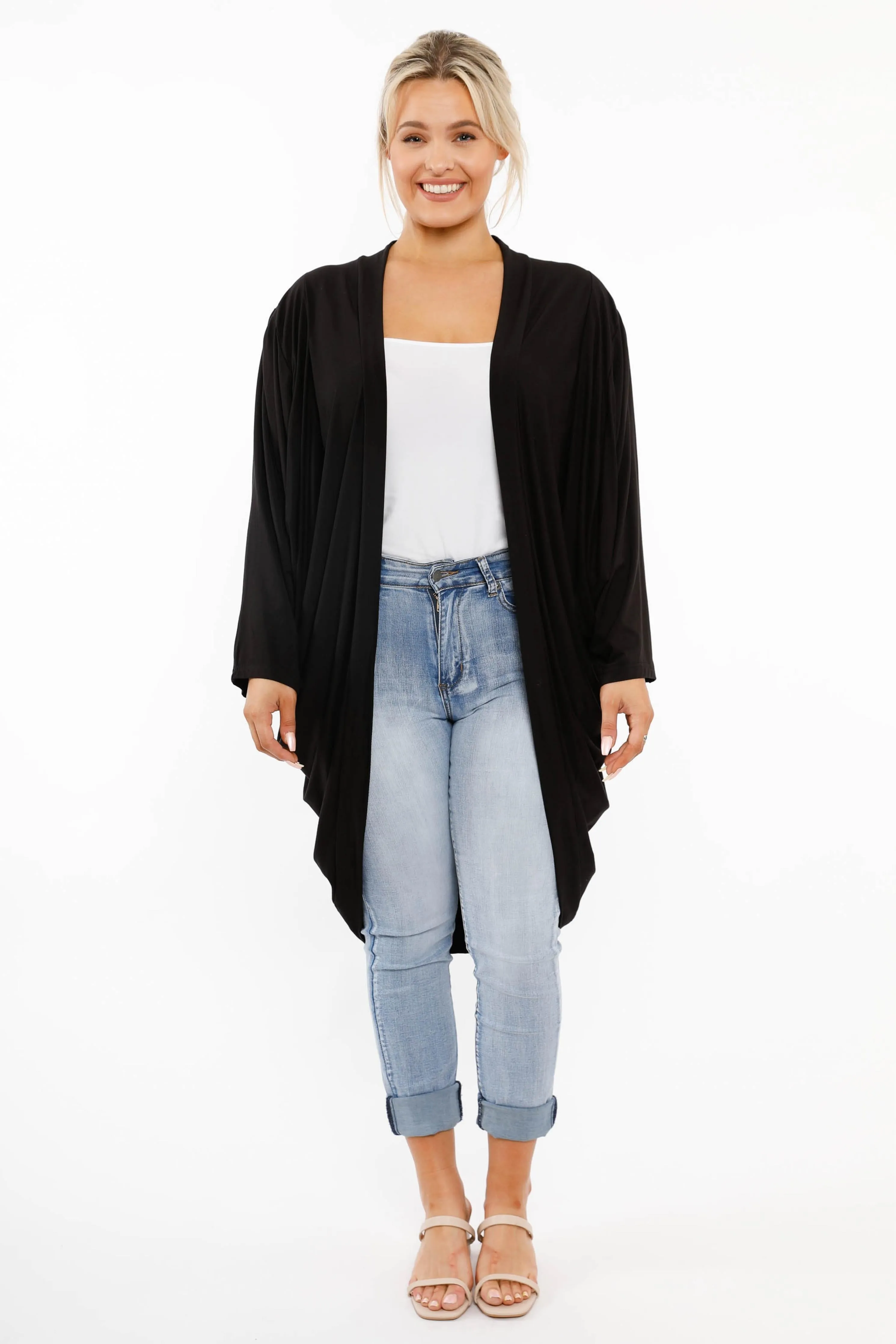 Flounce Cardigan in Black