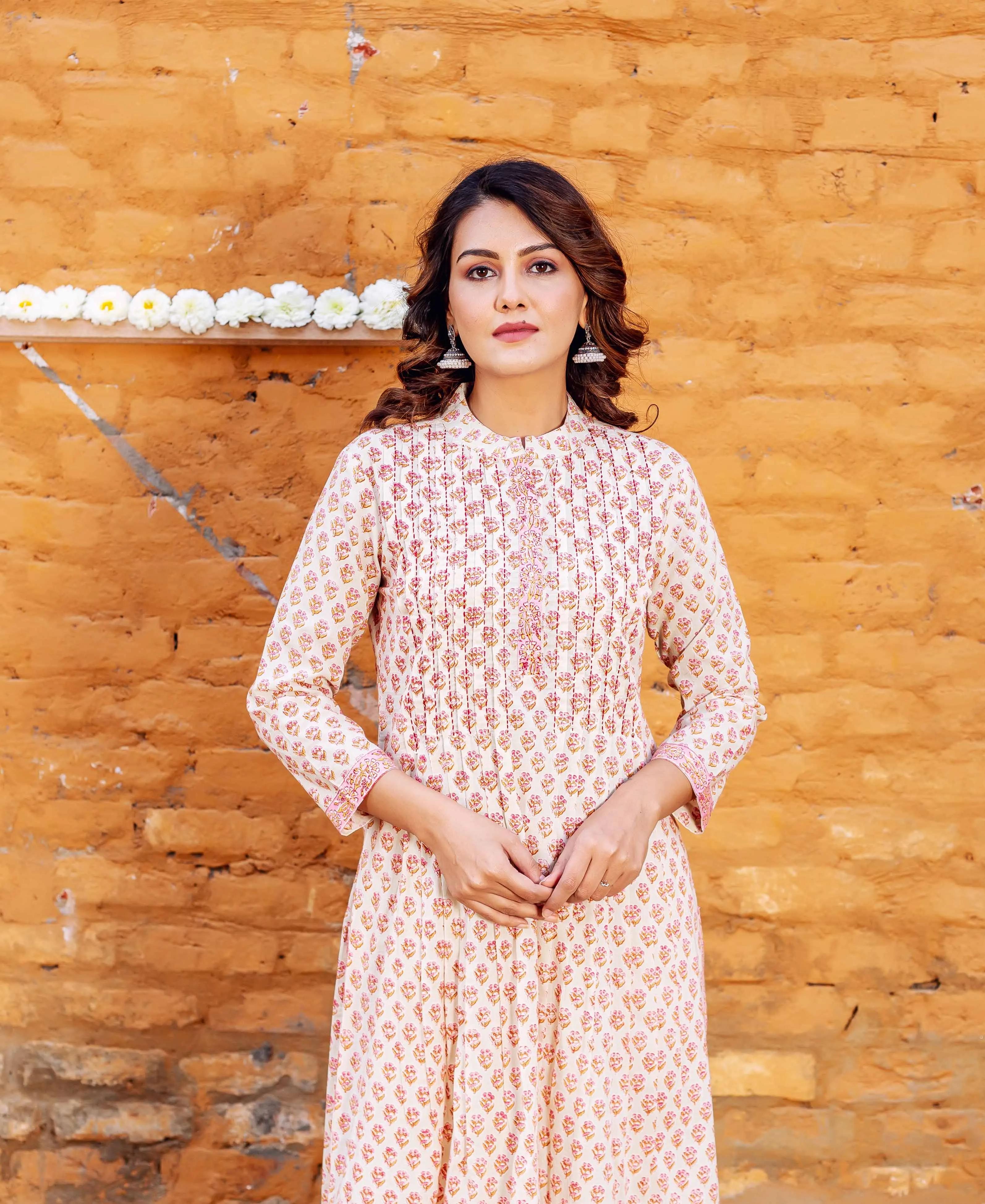 Gazal Block Printed Straight Cotton Kurta