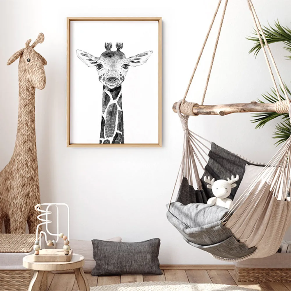 Giraffe Baby Peek a Boo Animal - Art Print