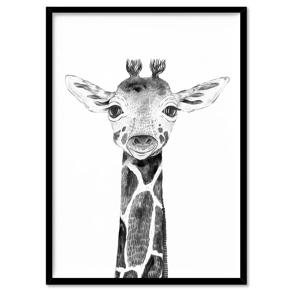 Giraffe Baby Peek a Boo Animal - Art Print