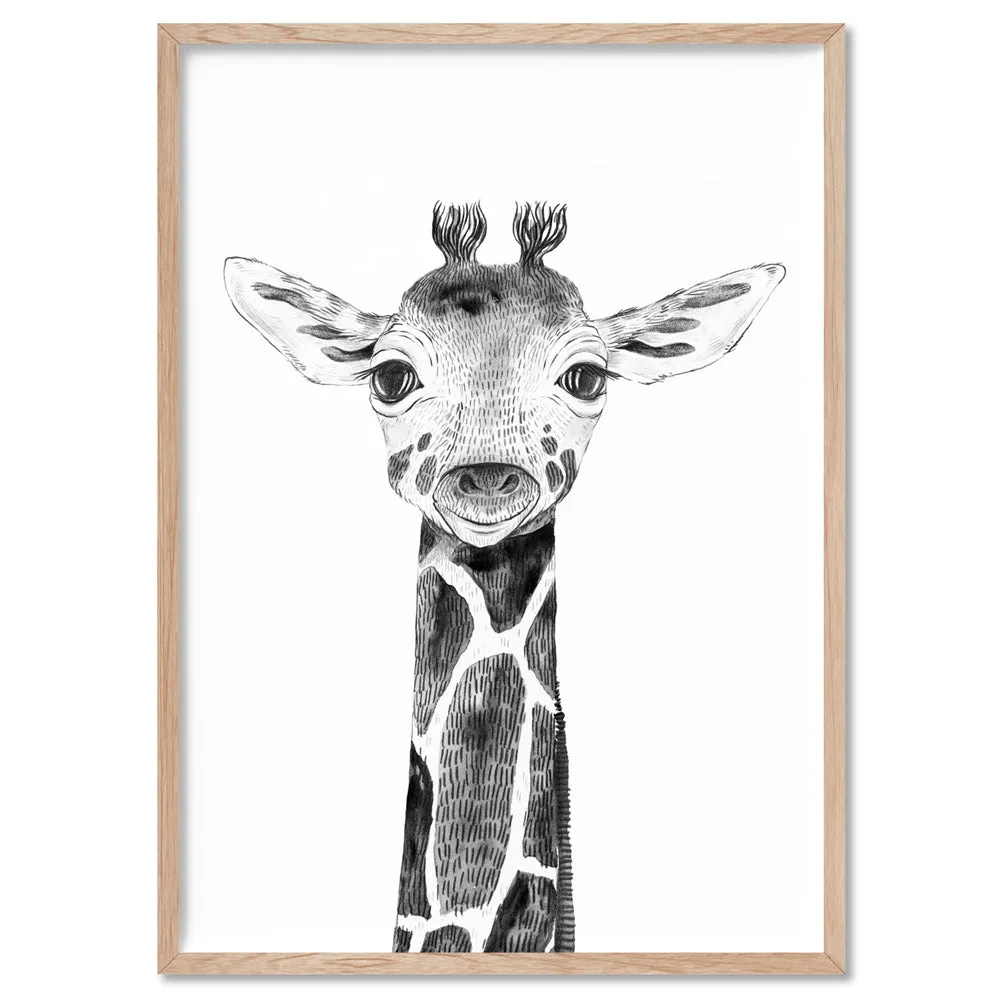 Giraffe Baby Peek a Boo Animal - Art Print