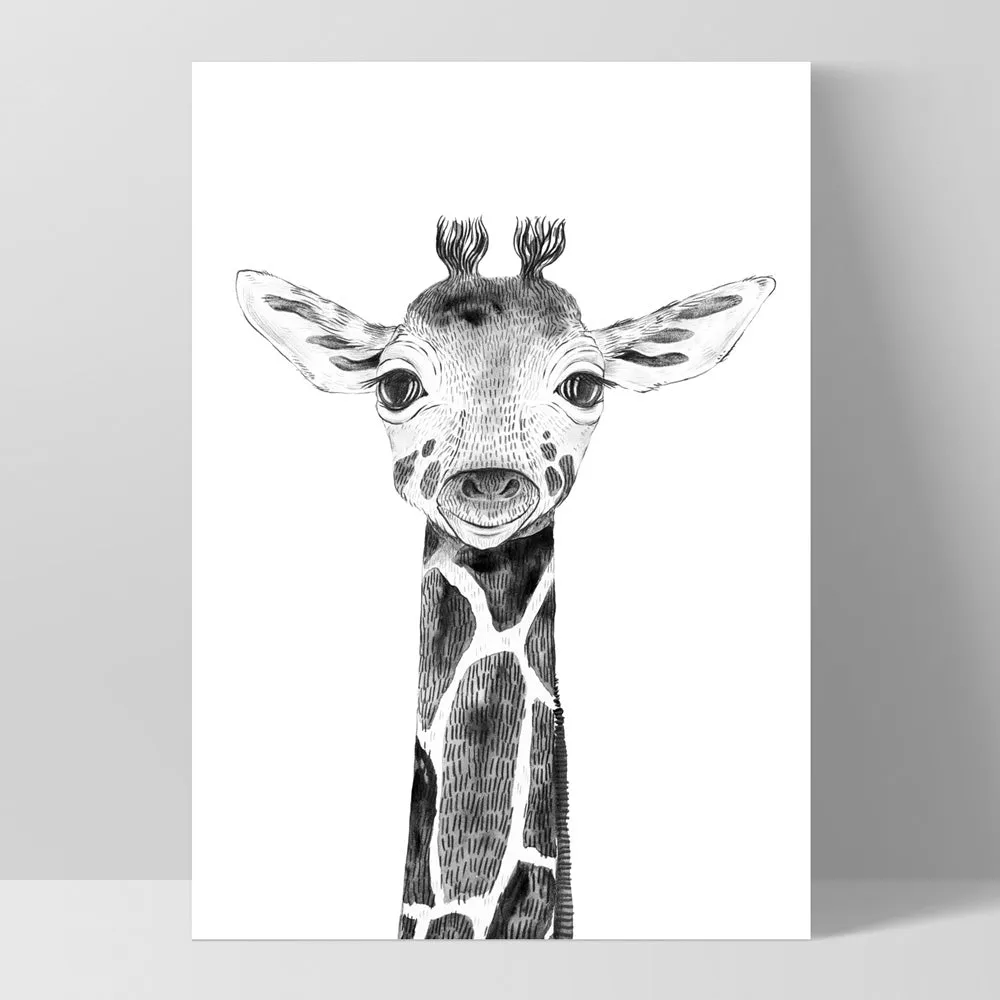 Giraffe Baby Peek a Boo Animal - Art Print