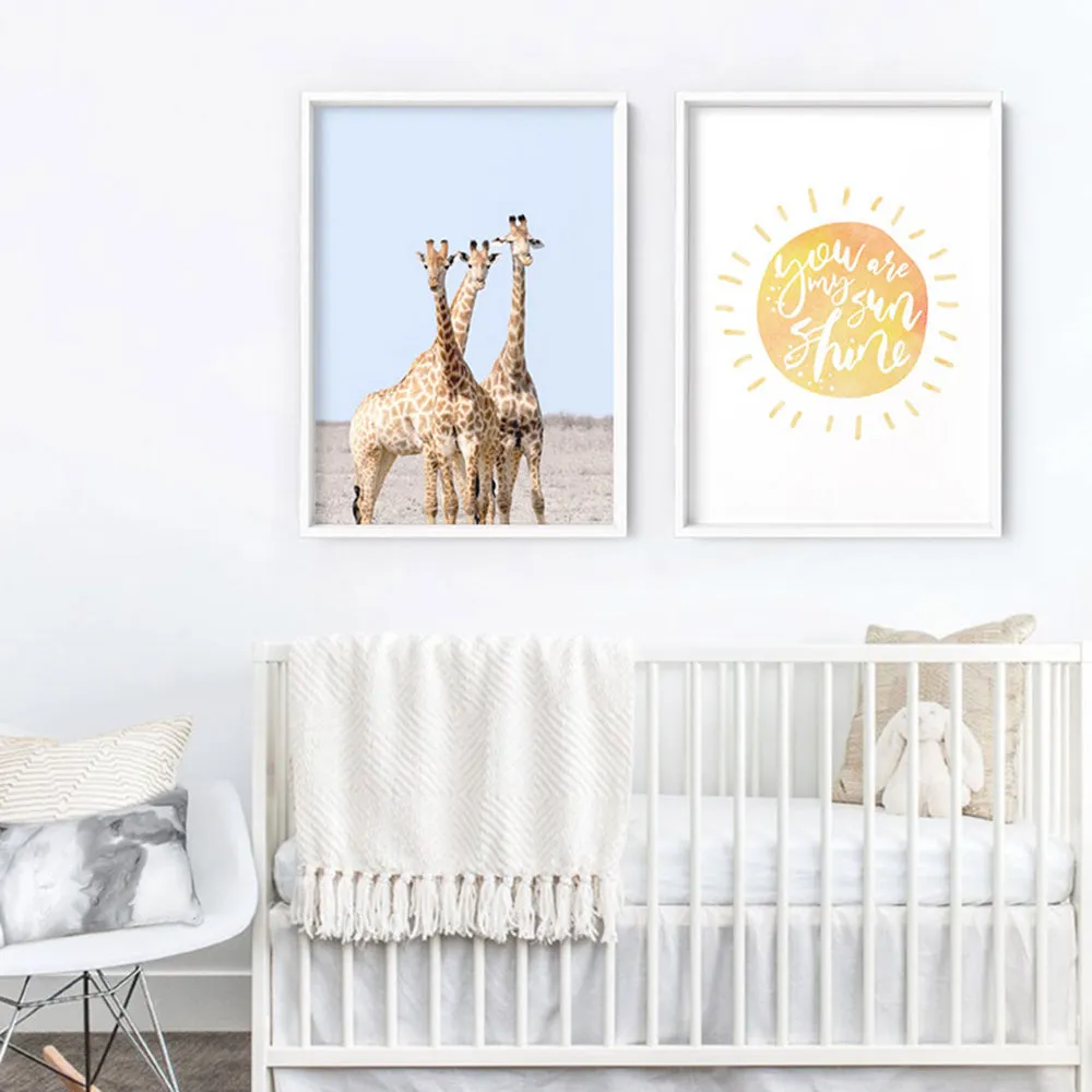 Giraffe Trio on Safari - Art Print