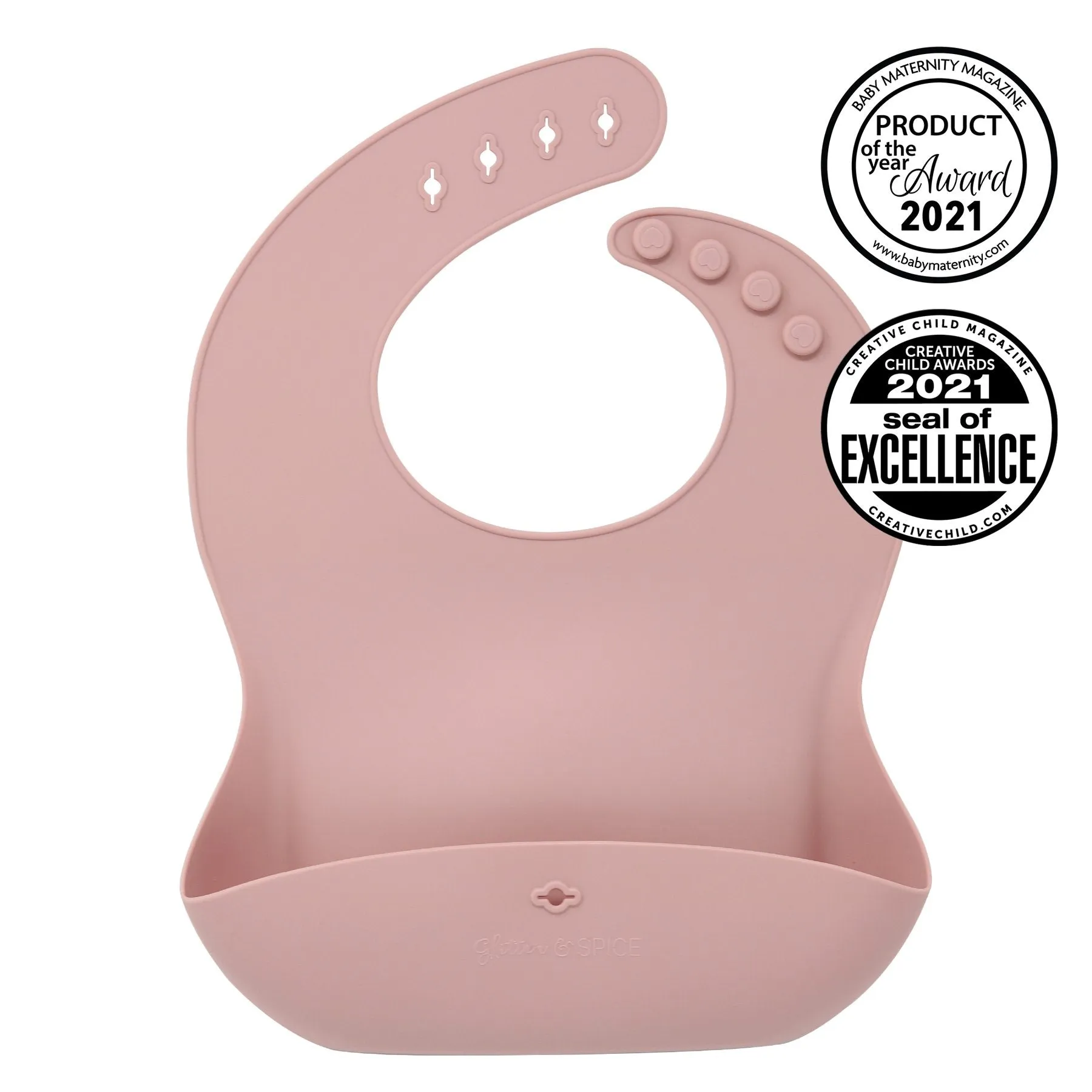 Glitter & Spice Silicone Food Bib - Dusty Rose