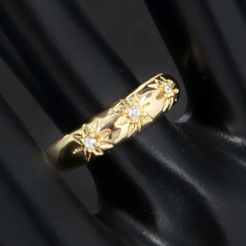 Gold Filled Gypsy Trilogy Ring Victorian Size H Adjustable