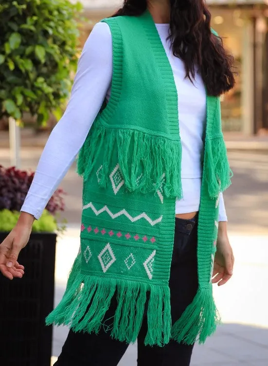 Green swing knit vest