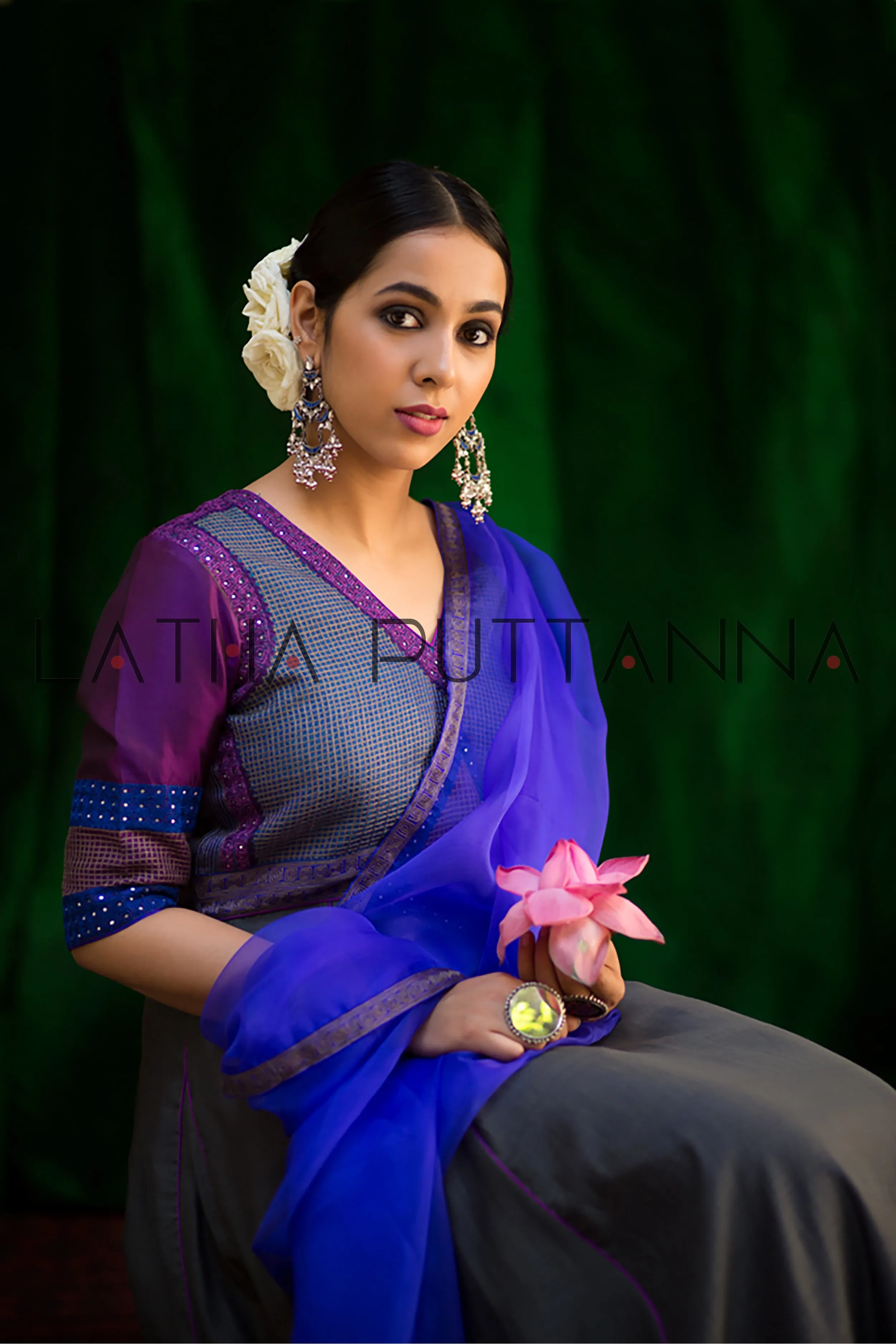 Grey and purple salwar