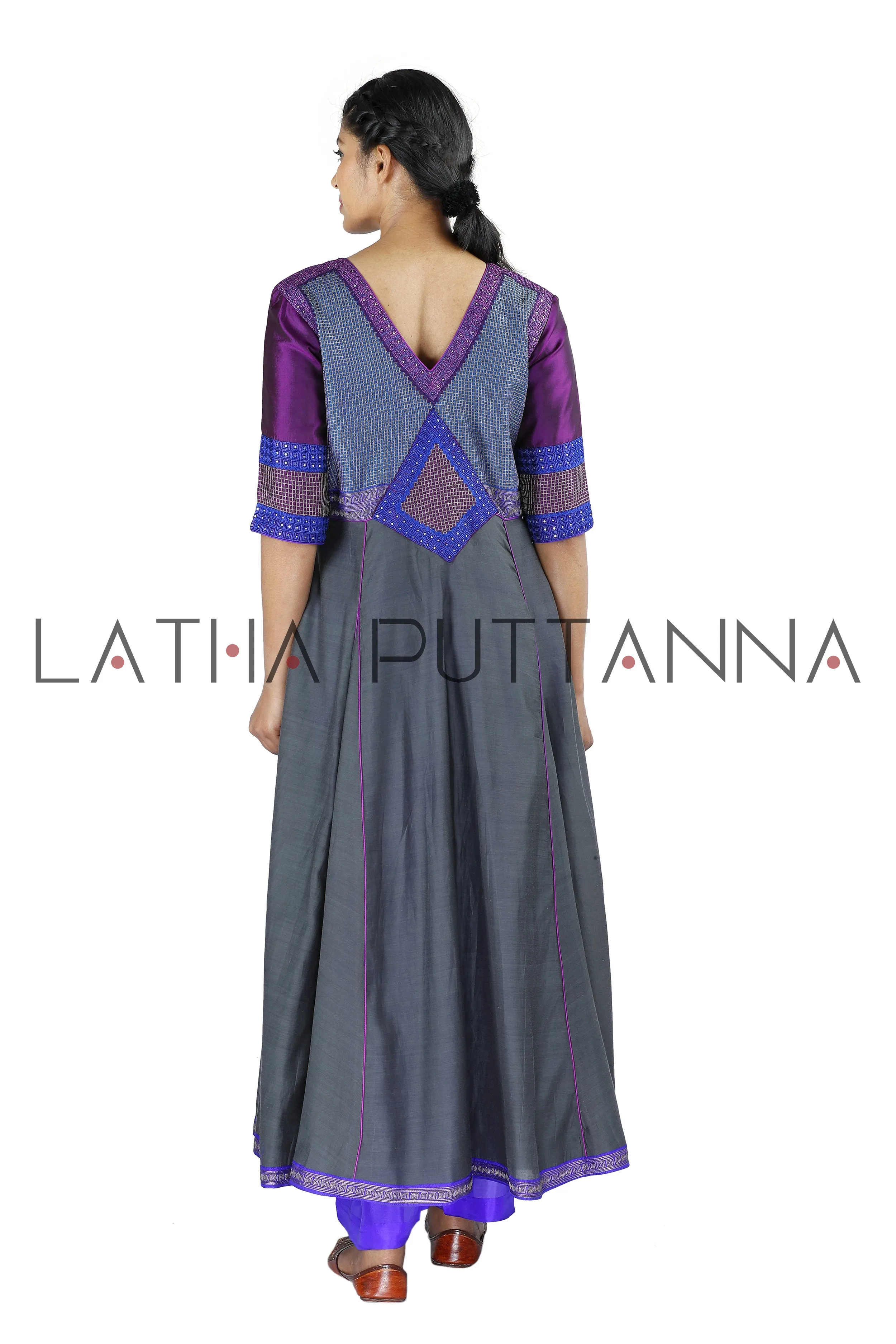 Grey and purple salwar