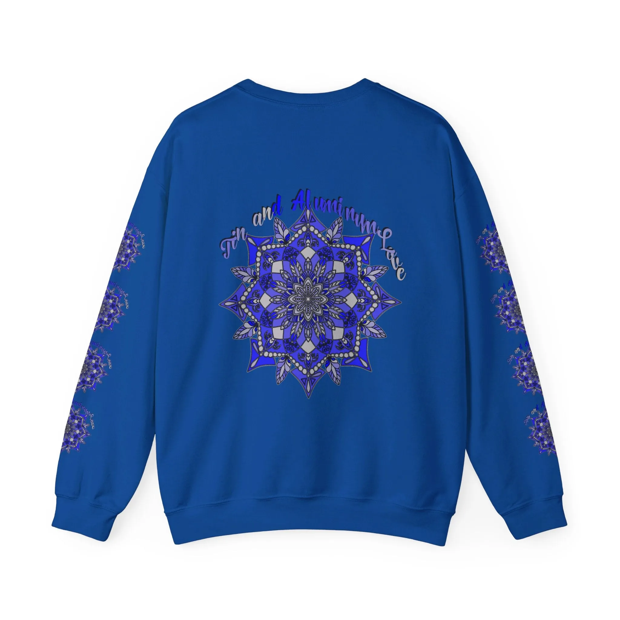 Handmade Mandala Design Unisex Sweatshirt - 10th Anniversary Tin and Aluminum Love