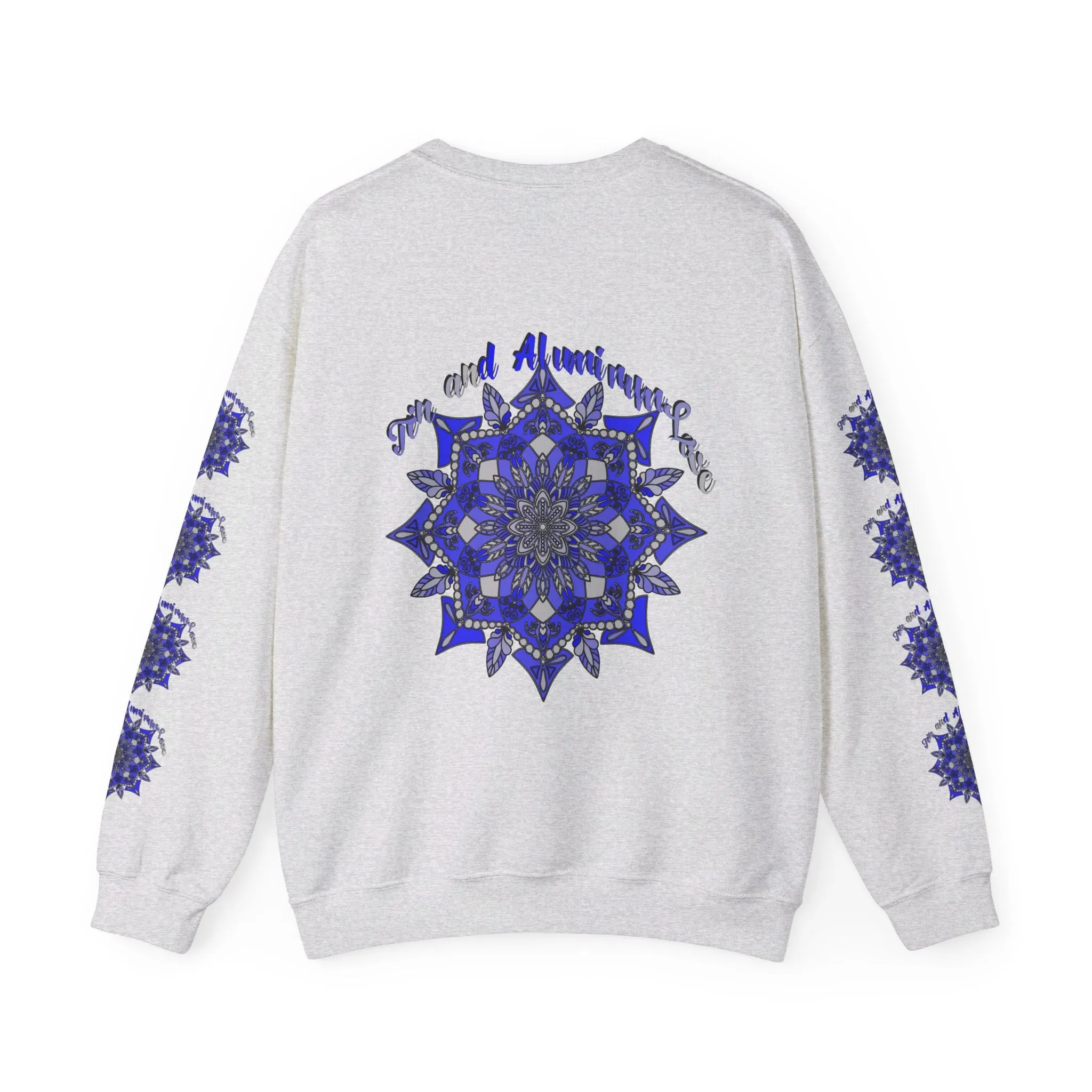 Handmade Mandala Design Unisex Sweatshirt - 10th Anniversary Tin and Aluminum Love