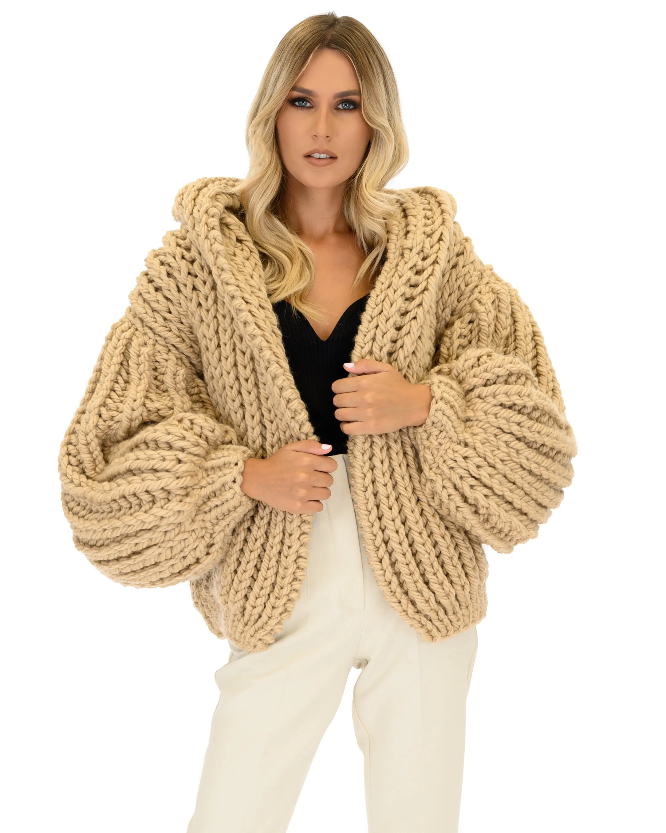 Hooded Chunky Cardigan