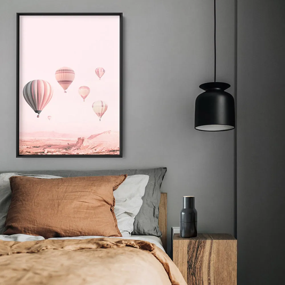 Hot Air Balloons in Blush  - Art Print